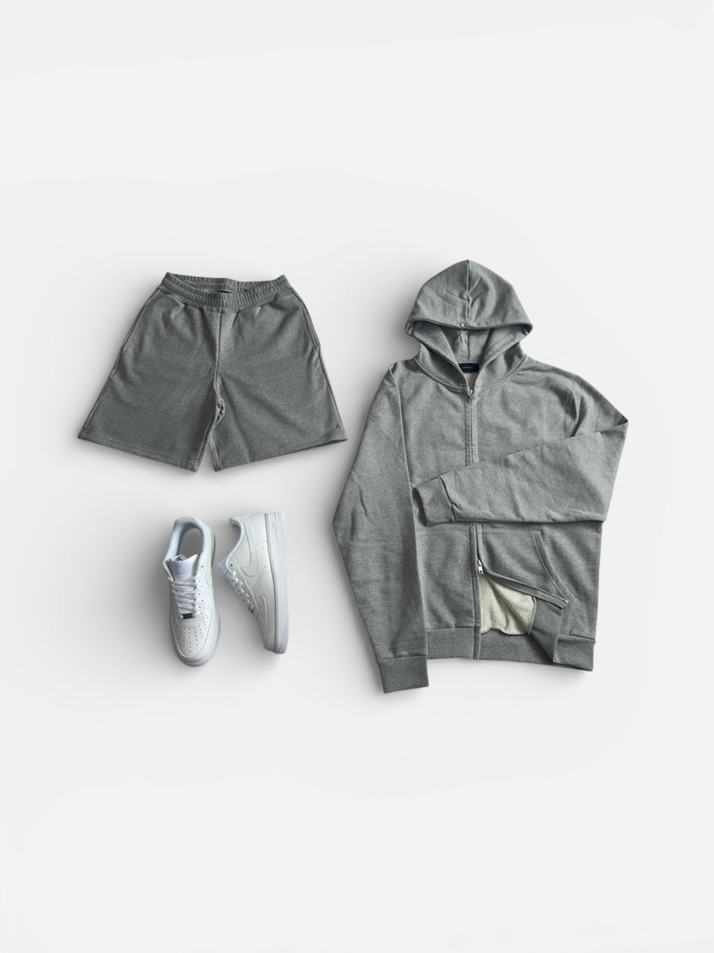 DANSÈLL COTTON ZIP HOODIE (GREY MARL)