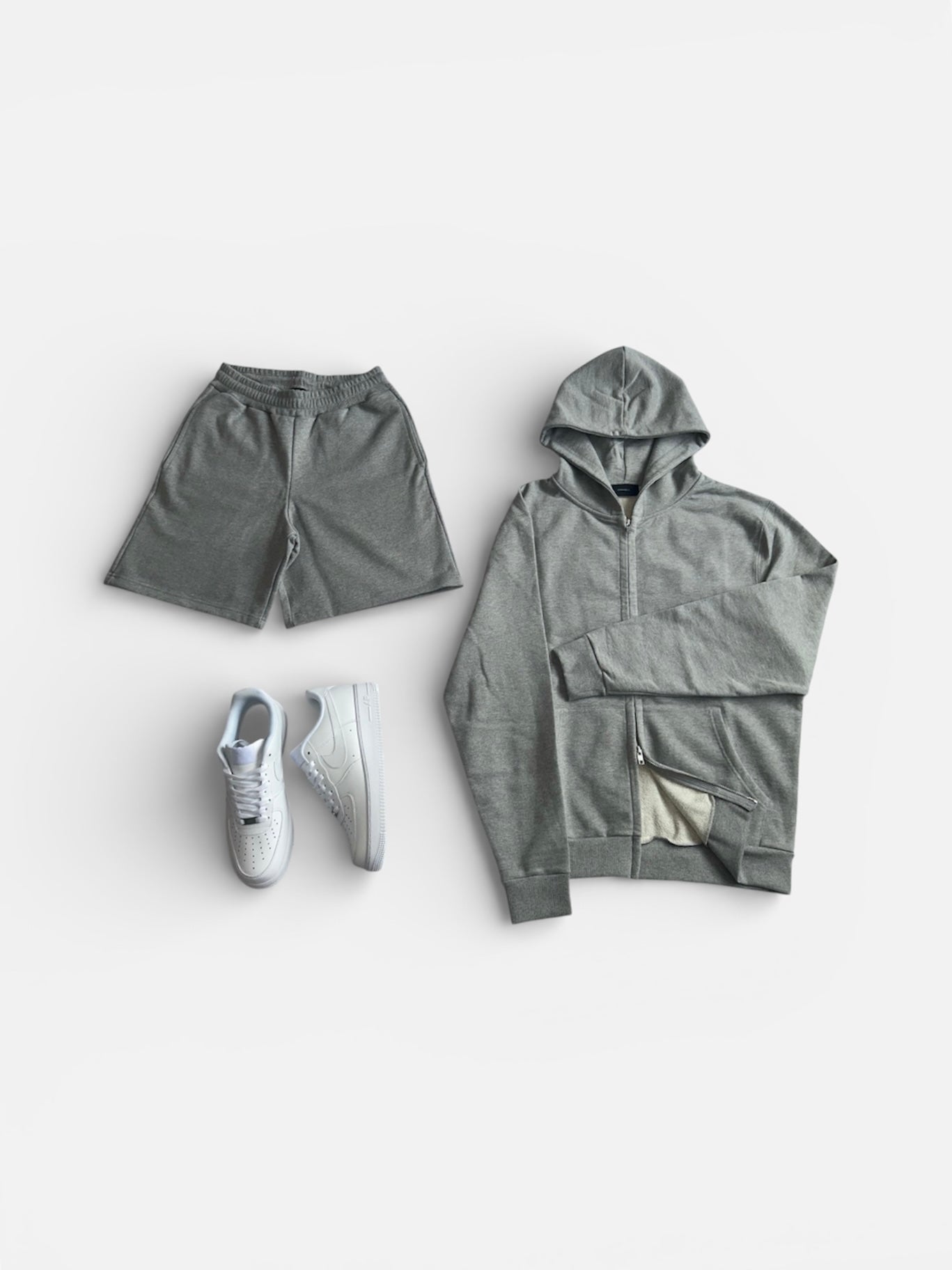 DANSÈLL COTTON ZIP HOODIE (GREY MARL)