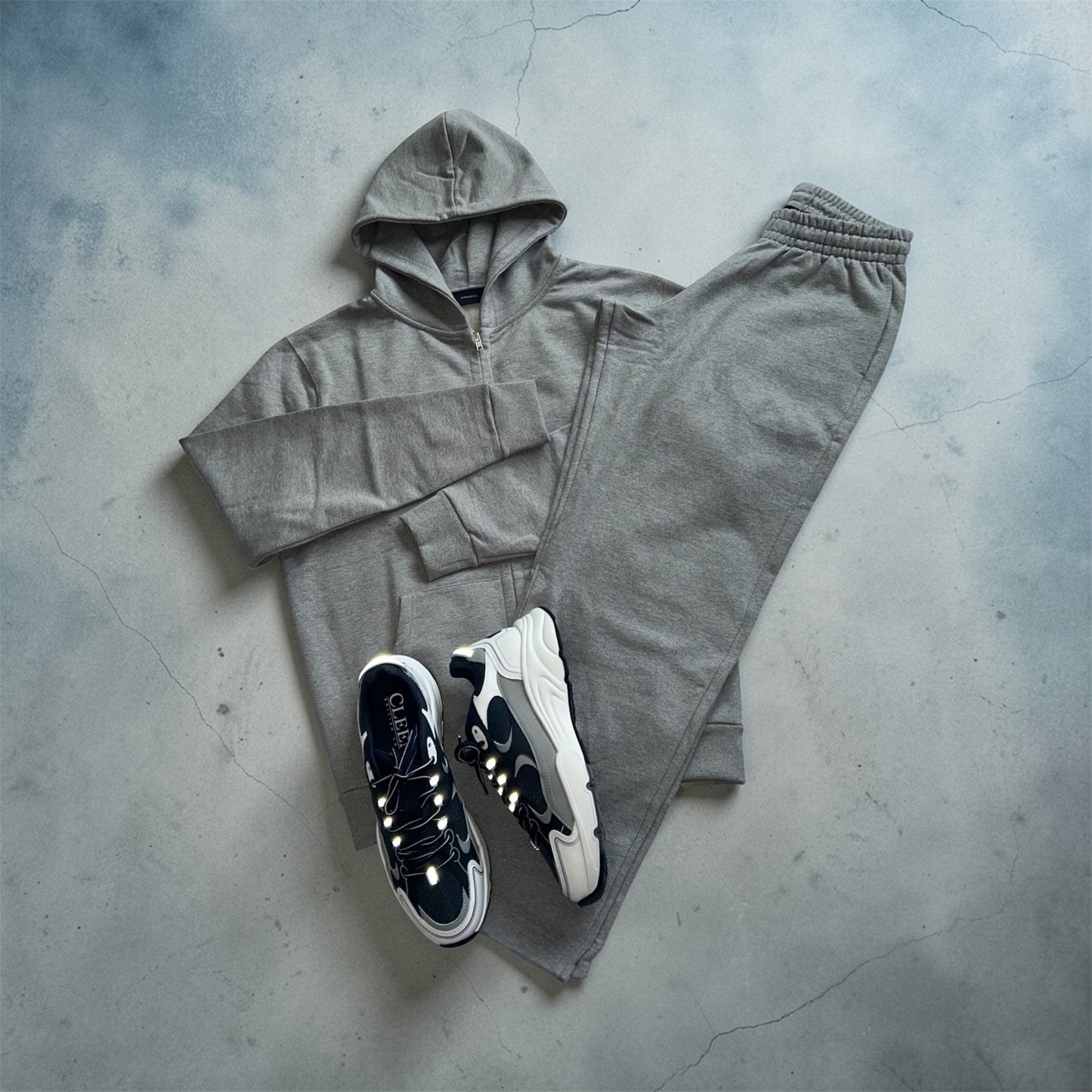 DANSÈLL COTTON ZIP HOODIE (GREY MARL)